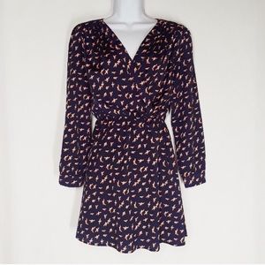 Bar III bird print navy and orange crossov…